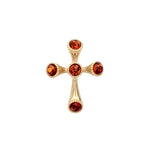 Gold Plated Sterling Silver Natural Baltic Amber Ornate Cross Pendant