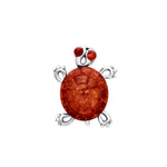 Sterling Silver Natural Baltic Amber Turtle Pendant