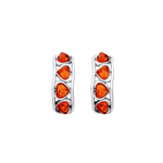 Sterling Silver Natural Baltic Amber Multi Stone Hoop Stud Earrings