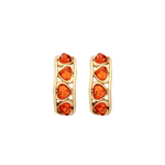 Gold Plated Sterling Silver Natural Baltic Amber Multi Stone Hoop Stud Earrings