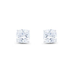 9ct White Gold Cushion Cubic Zirconia CZ Claw Stud Earrings — 8mm