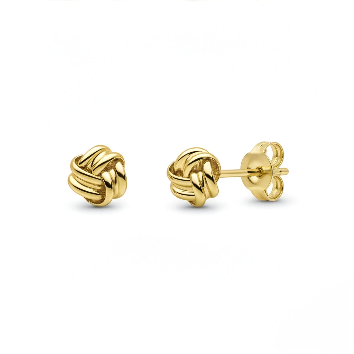 9ct Yellow Gold Polished Sculptural Knot Stud Earrings — 5mm