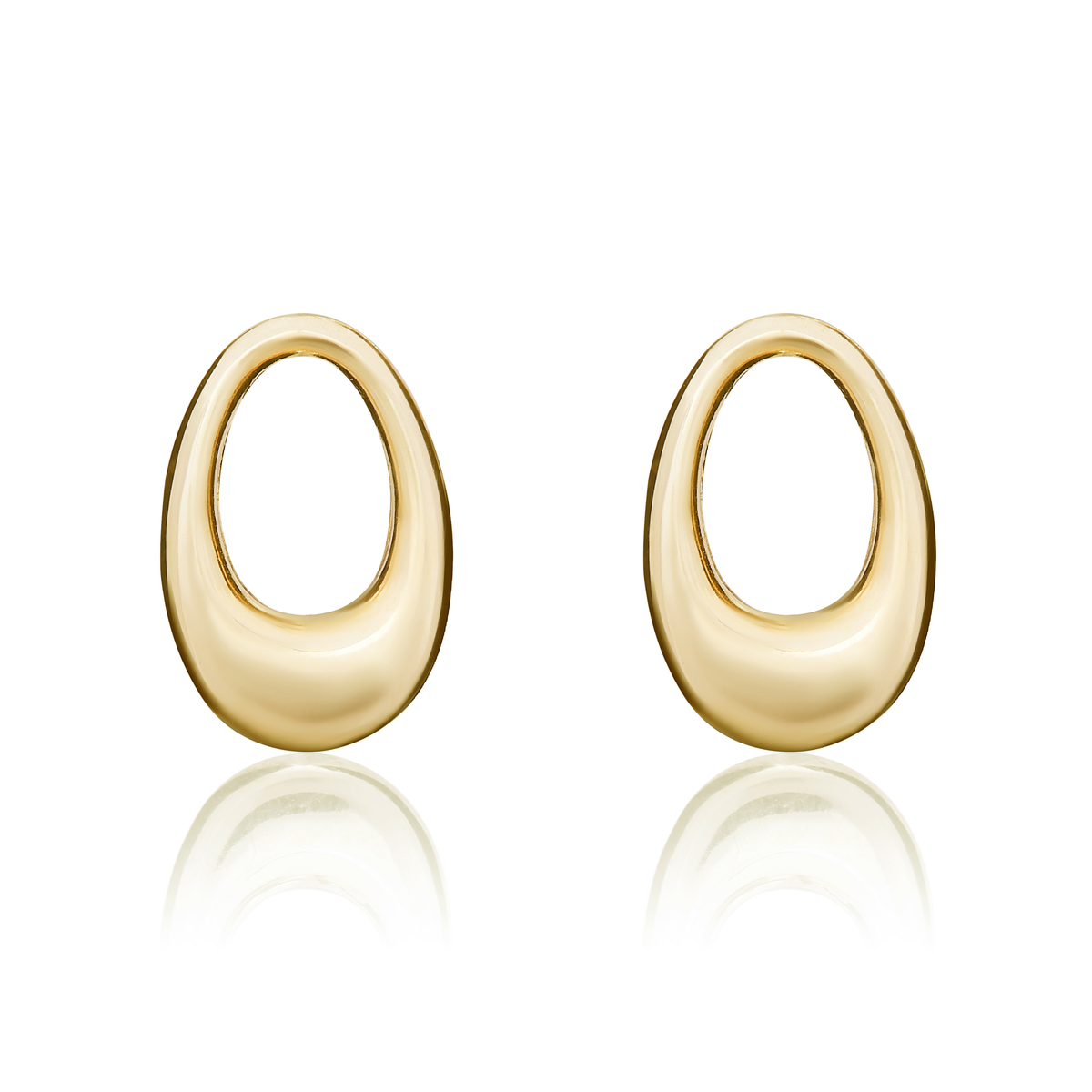 9ct Yellow Gold Open Oval Stud Earrings