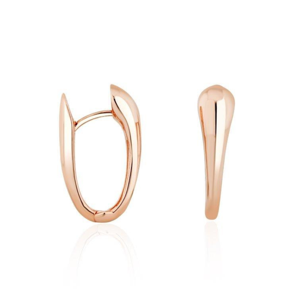 9ct Rose Gold Polished Tapered Huggie Earrings