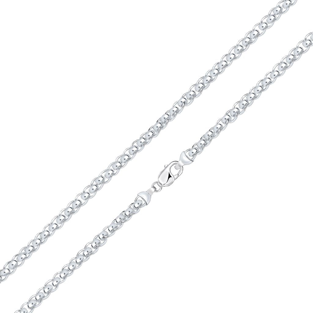 Sterling Silver Handmade Solid 6.7mm Rollerball Bracelet with Lobster Clasp