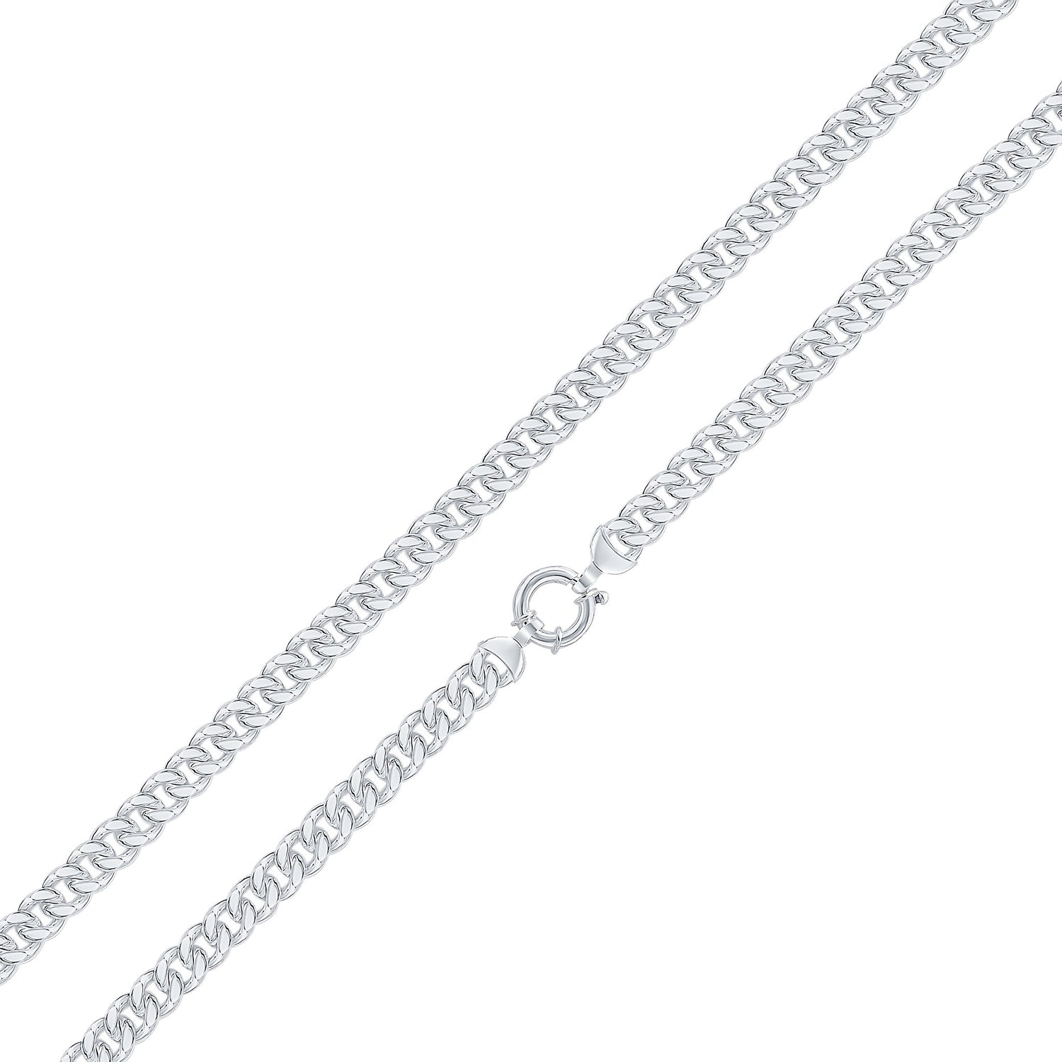 Sterling Silver Handmade Solid 9mm Curb Necklace with Bolt Ring Clasp