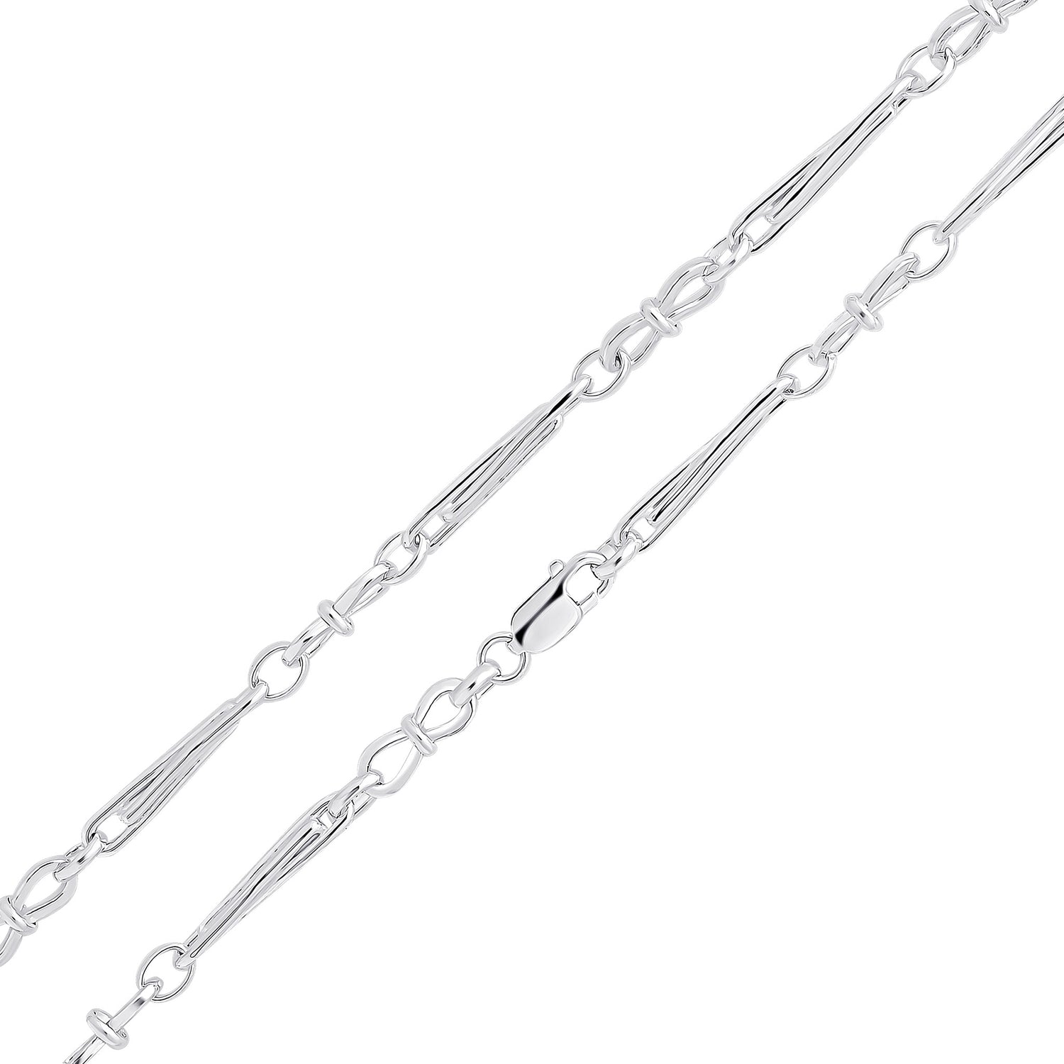 Sterling Silver Handmade Solid 6mm Infinity Trombone Necklace