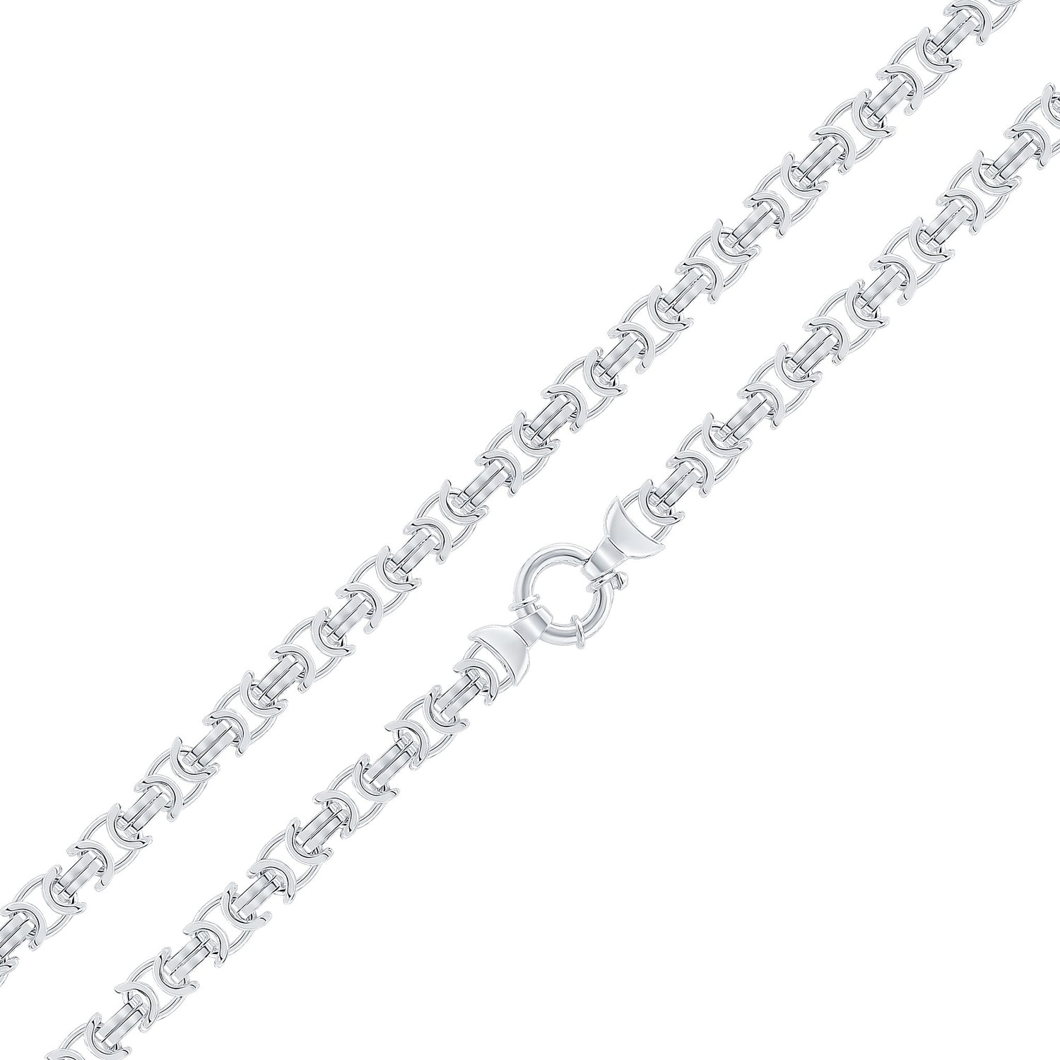 Sterling Silver 8mm Flat Byzantine Bracelet