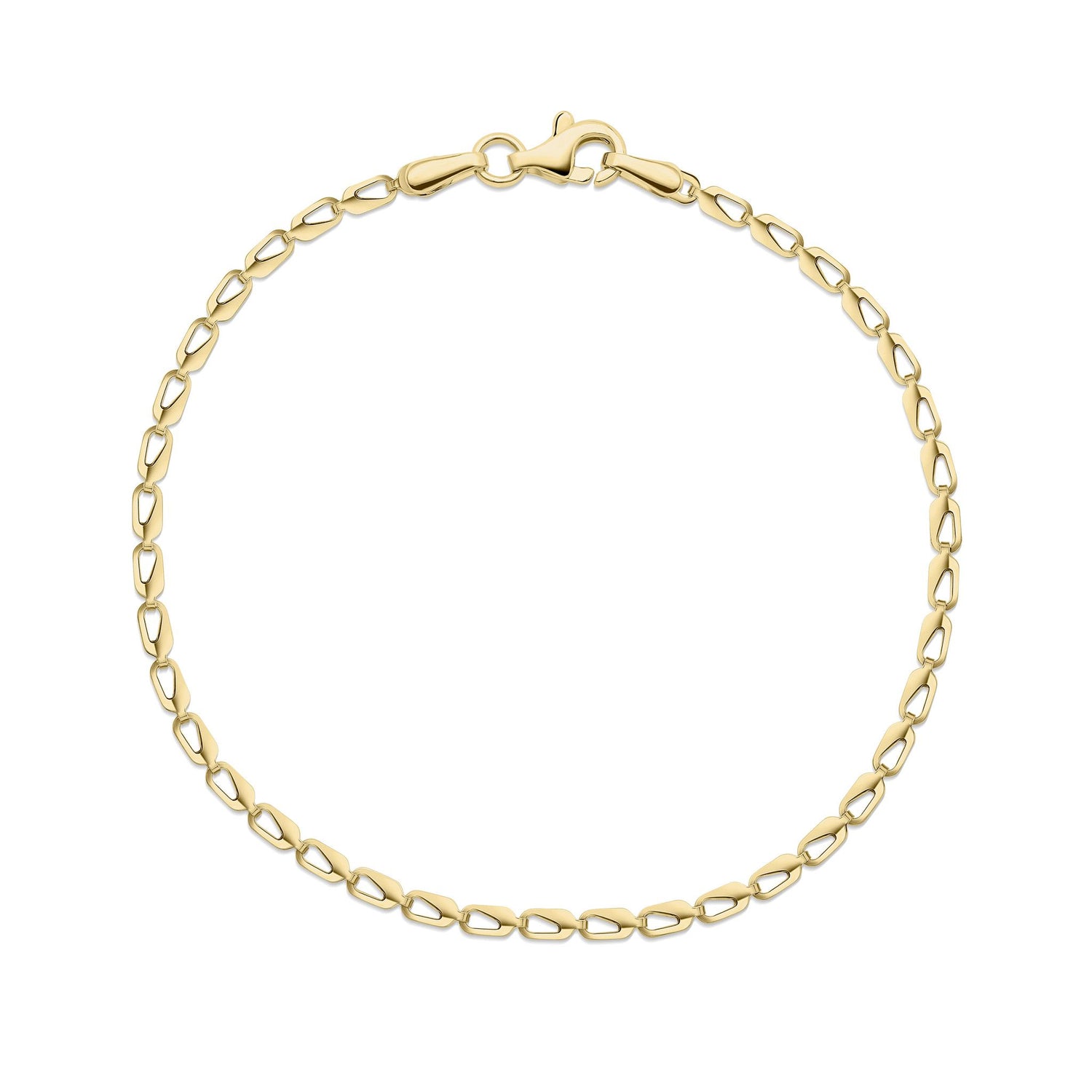 9ct Yellow Gold Modern Open Link Bracelet — 19cm