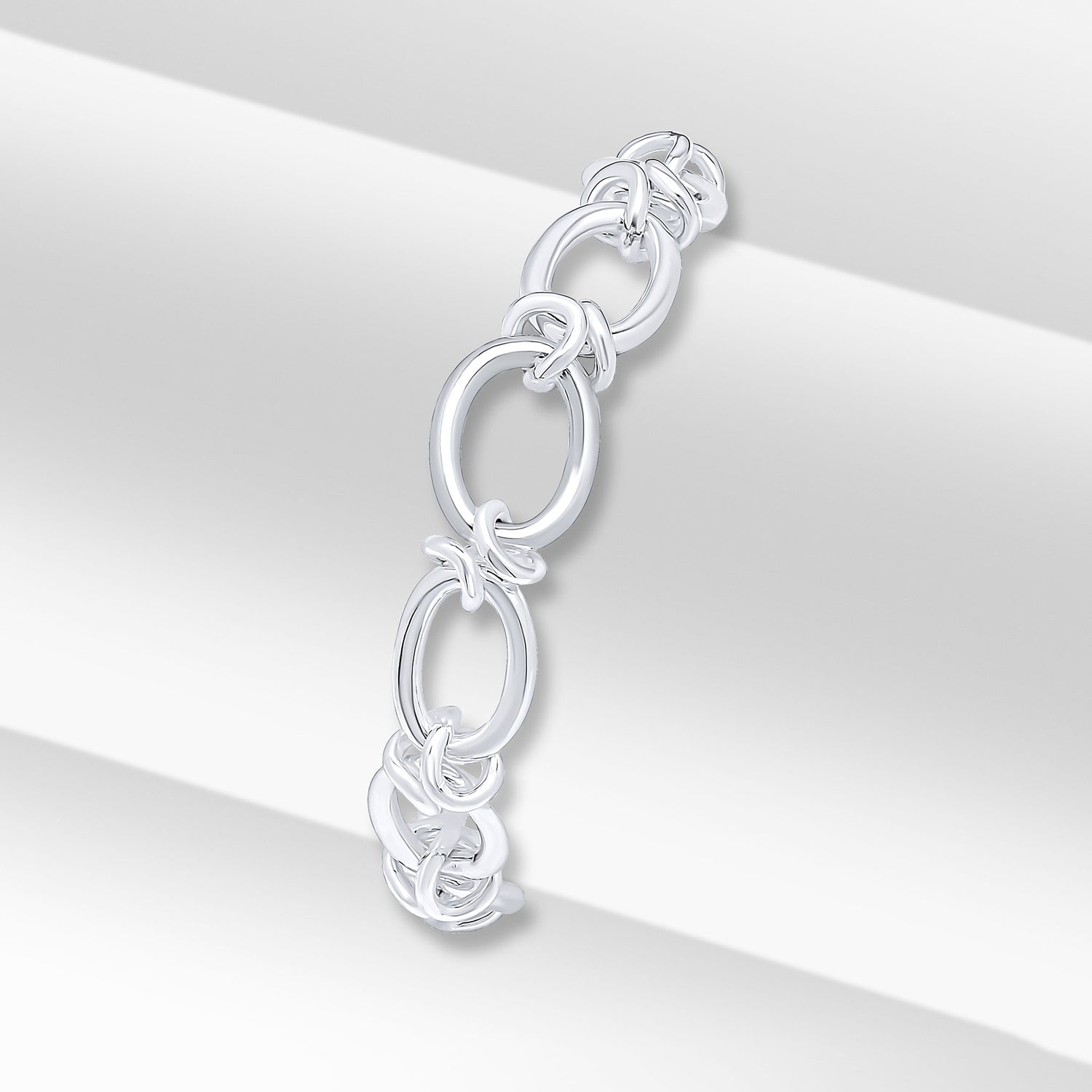 Sterling Silver 10mm Oval Knot Bracelet