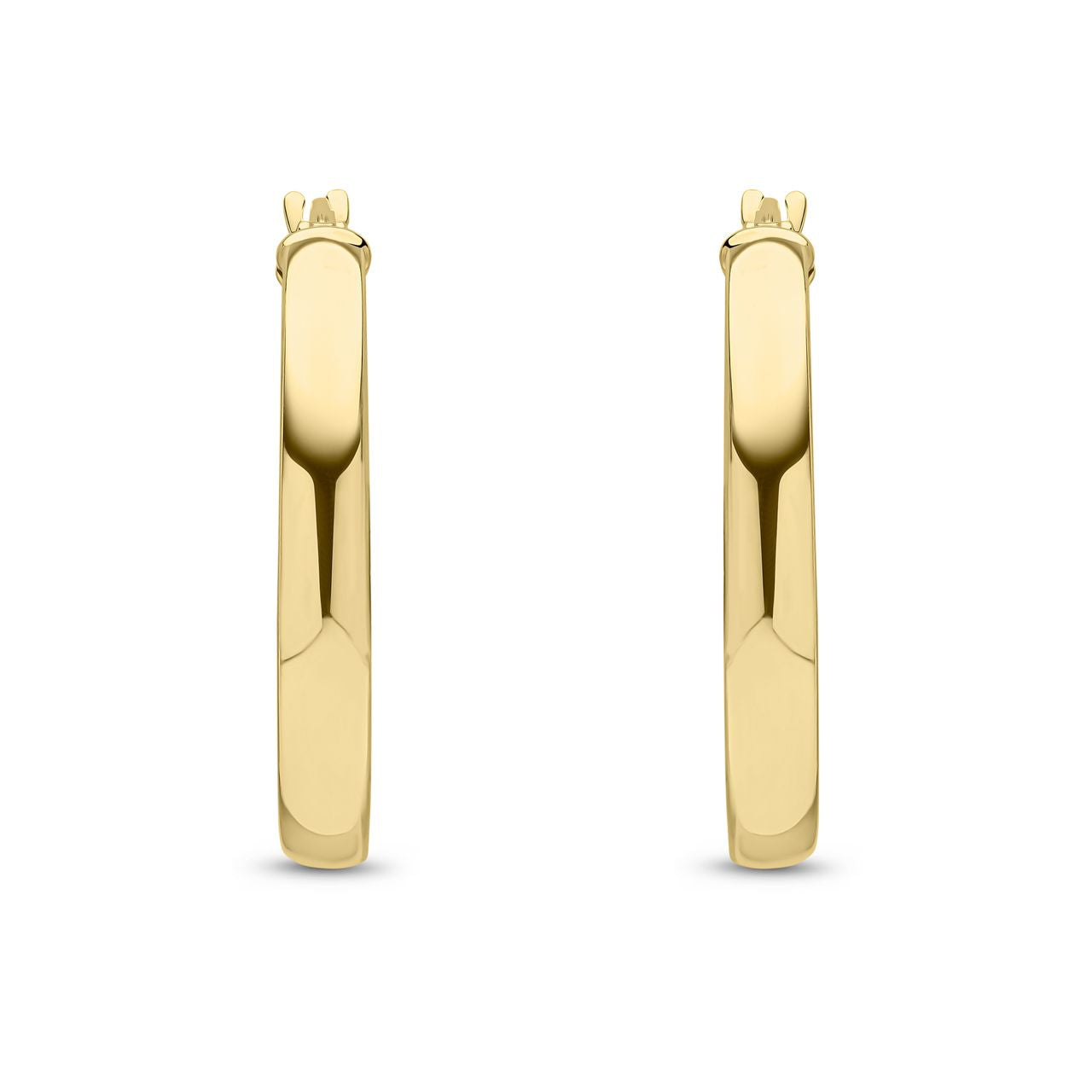 9ct Yellow Gold Square Hoop Earrings