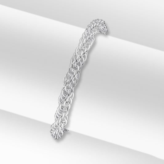 Sterling Silver 7.8mm Loose Rope Bracelet with Bolt Ring Clasp