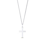9ct White Gold Classic Cross Pendant — 26mm