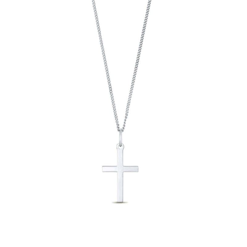 9ct White Gold Classic Cross Pendant — 26mm