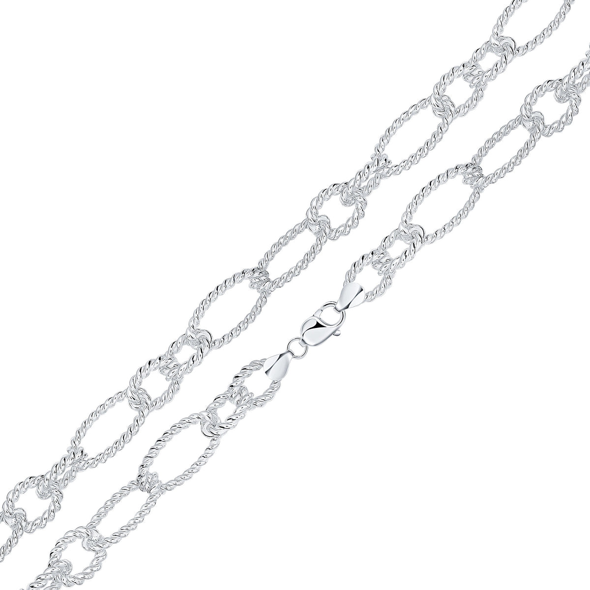 Sterling Silver Handmade Solid 18mm Fancy Twist Bracelet