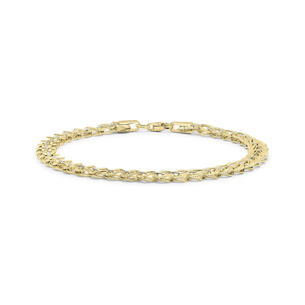 9ct Yellow & White Gold Interlocking Circle Link Bracelet
