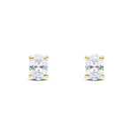 9ct Yellow Gold Oval Cubic Zirconia CZ Stud Earrings — 7x5mm