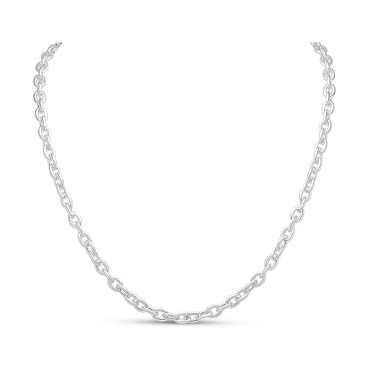 Sterling Silver 6mm Cable Chain T-Bar Necklace