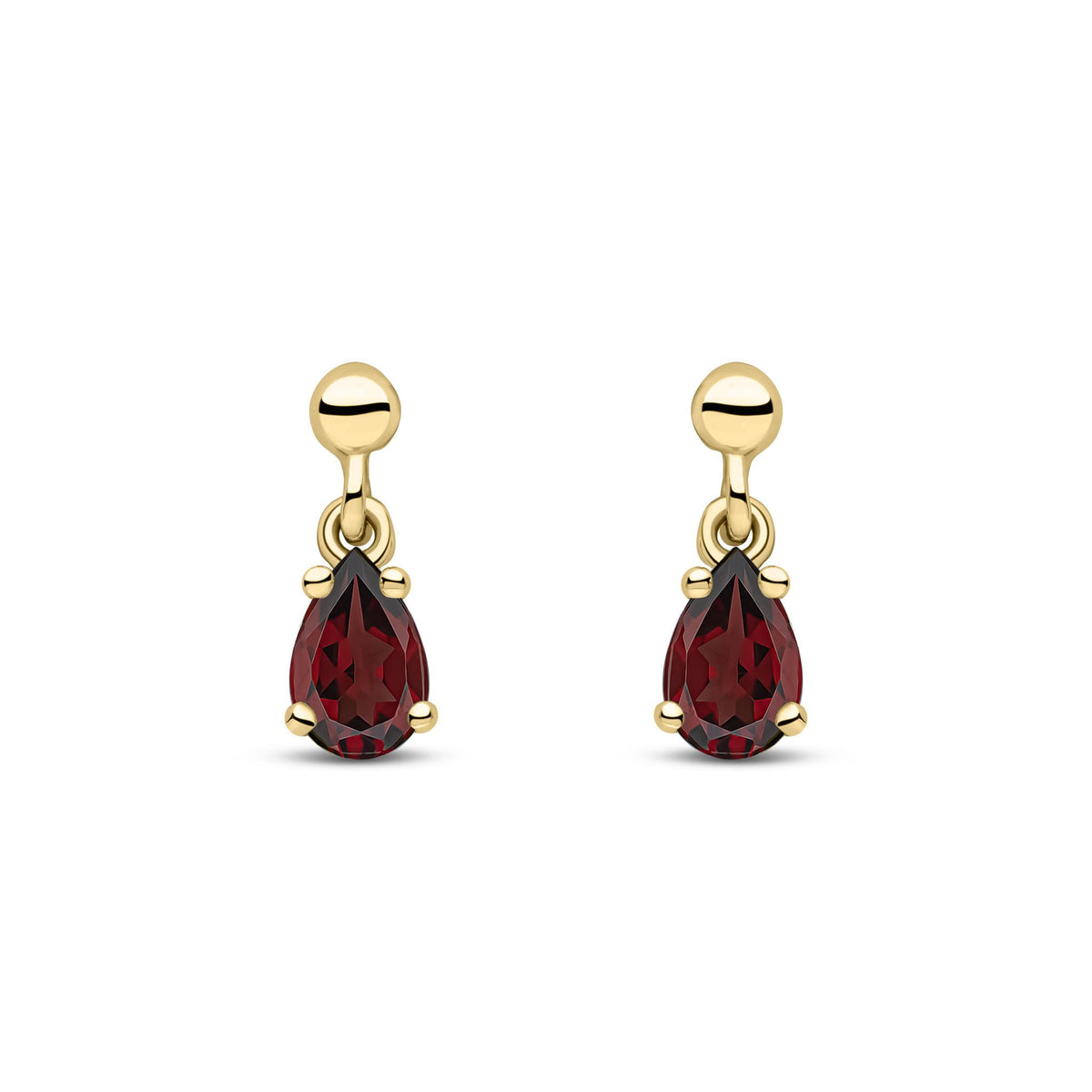 9ct Yellow Gold Pear Shaped Claw Drop Earrings — 6x4mm