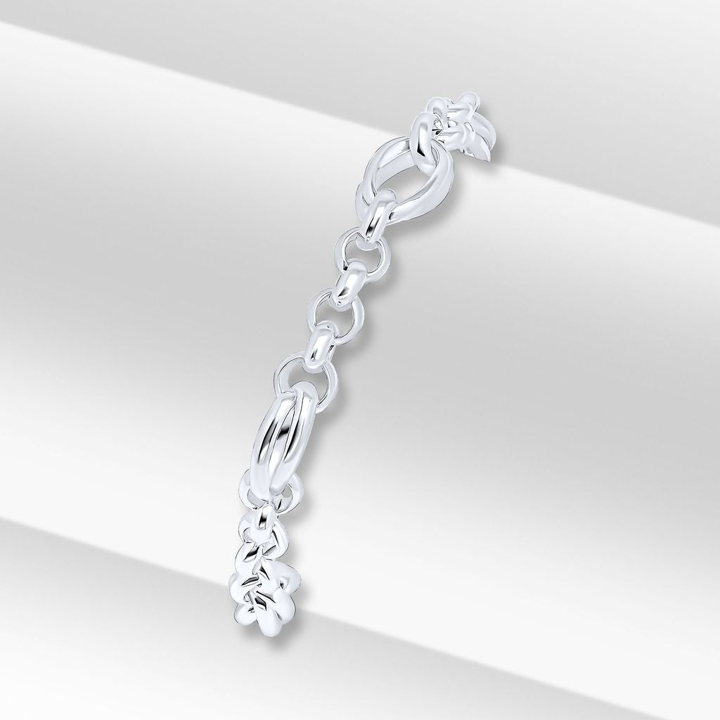 Sterling Silver Handmade Solid 8mm Oval Twist Belcher Bracelet