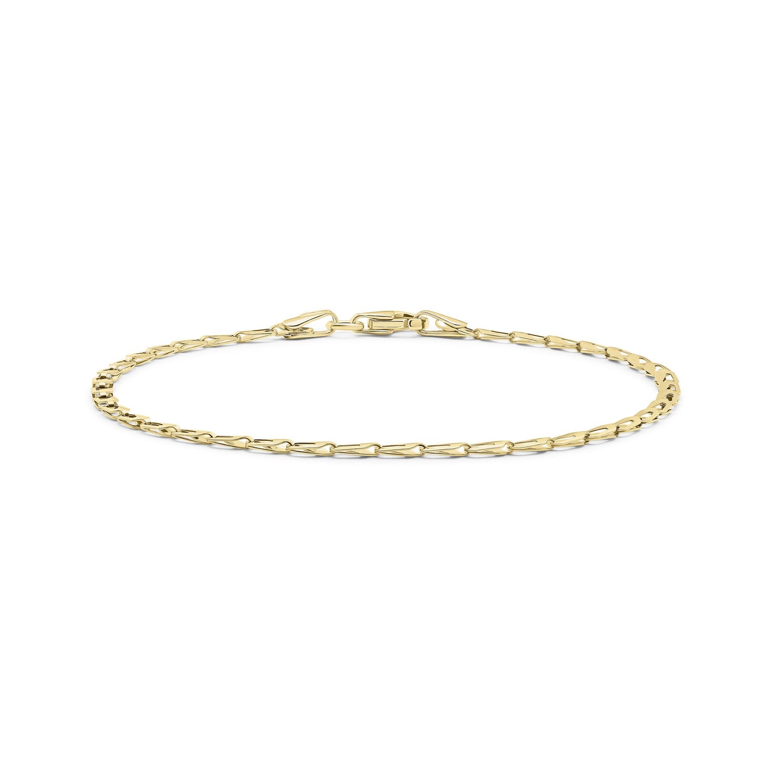 9ct Yellow Gold Modern Open Link Bracelet — 19cm