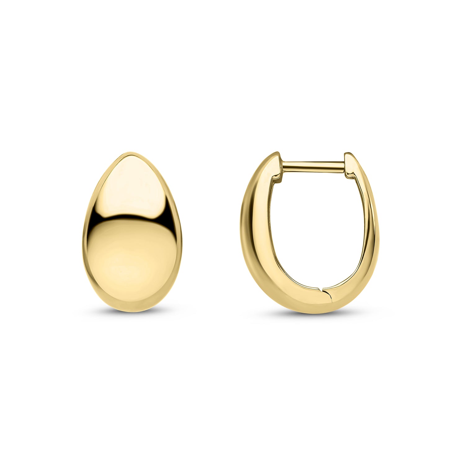 9ct Yellow Gold Polished Wide Tapered Huggie Hoop Earrings — 13.5mm