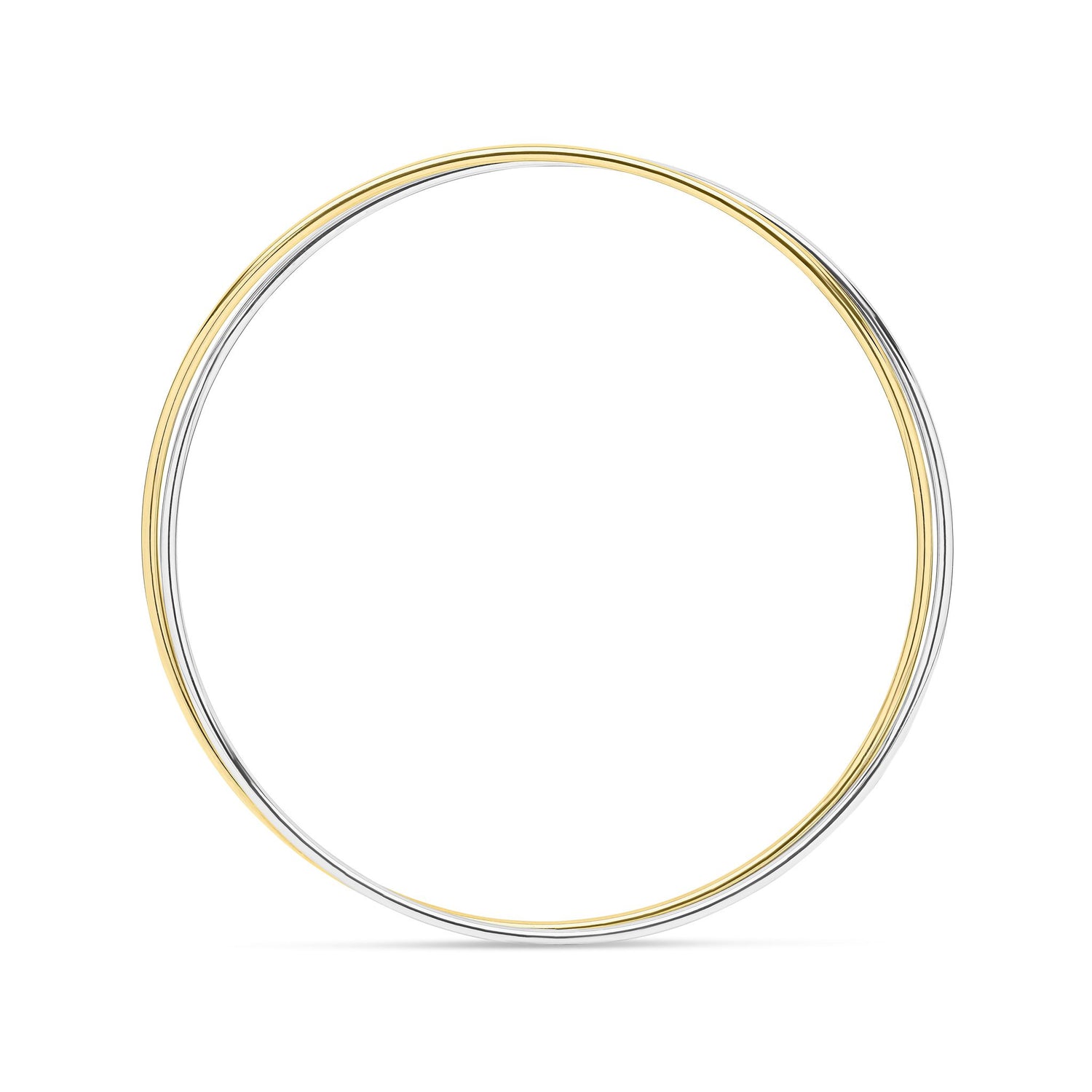 9ct Yellow & White Gold Two Tone Interlocking Double Bangle