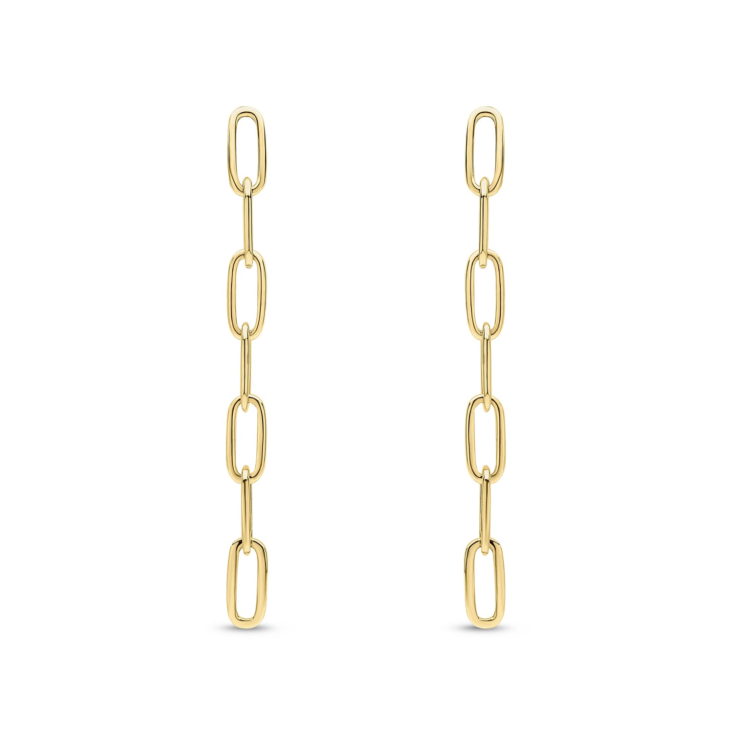 9ct Yellow Gold Paperchain Drop Earrings — 43mm