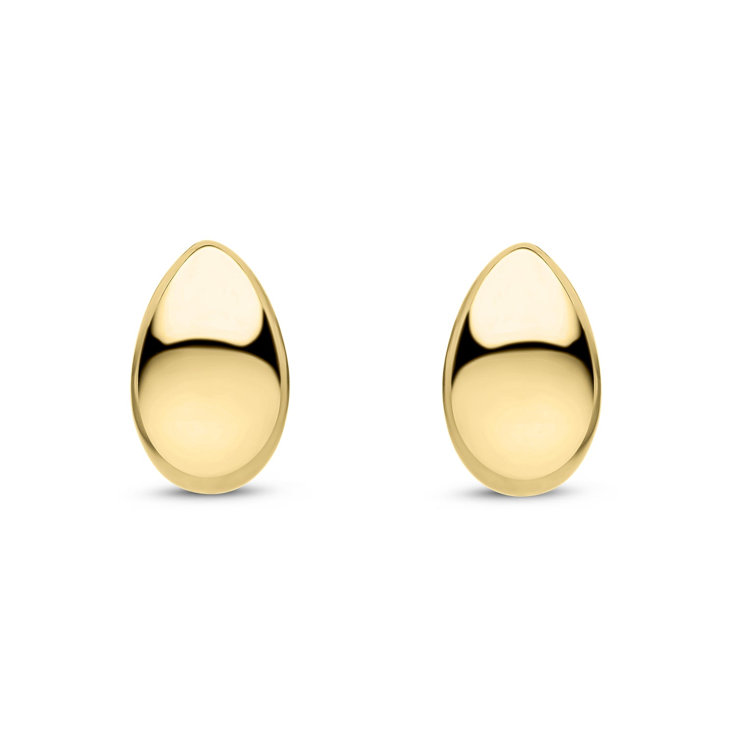 9ct Yellow Gold Polished Wide Tapered Huggie Hoop Earrings — 13.5mm
