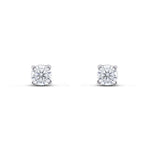 9ct White Gold Round Cubic Zirconia CZ Claw Stud Earrings — 4mm