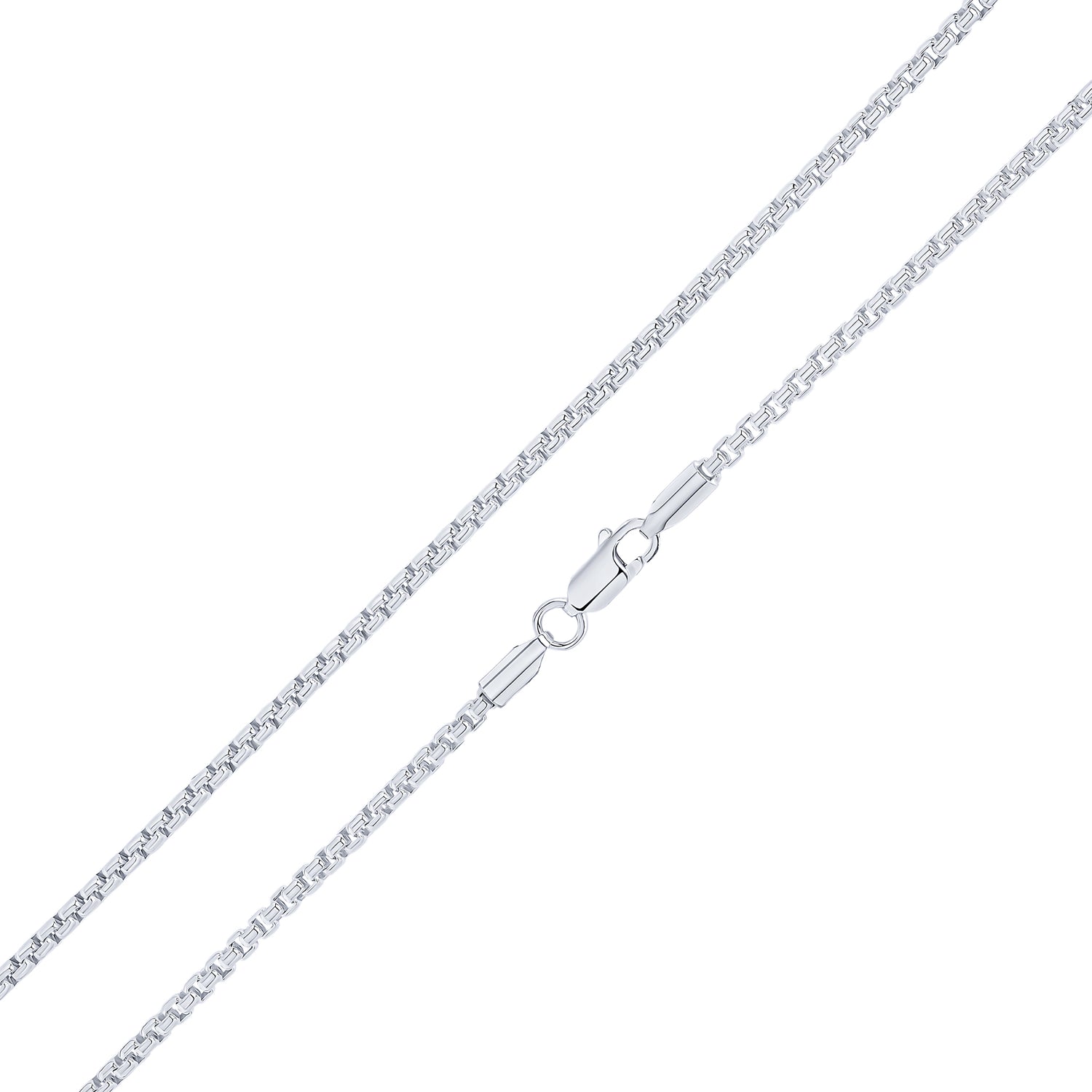 Sterling Silver 2.5mm Rounded Box Belcher Necklace