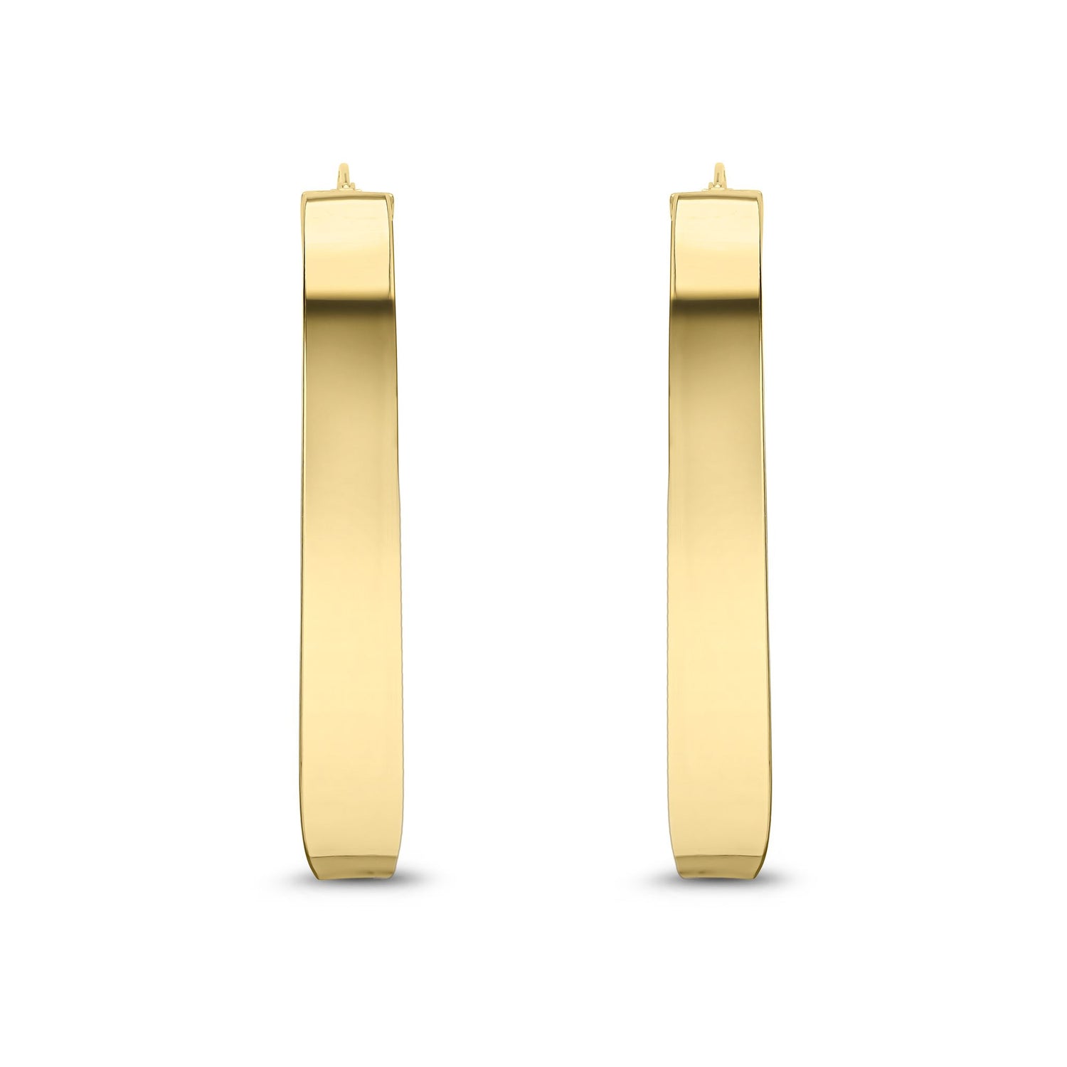 9ct Yellow Gold 5mm Flat Oval Hoop Earrings
