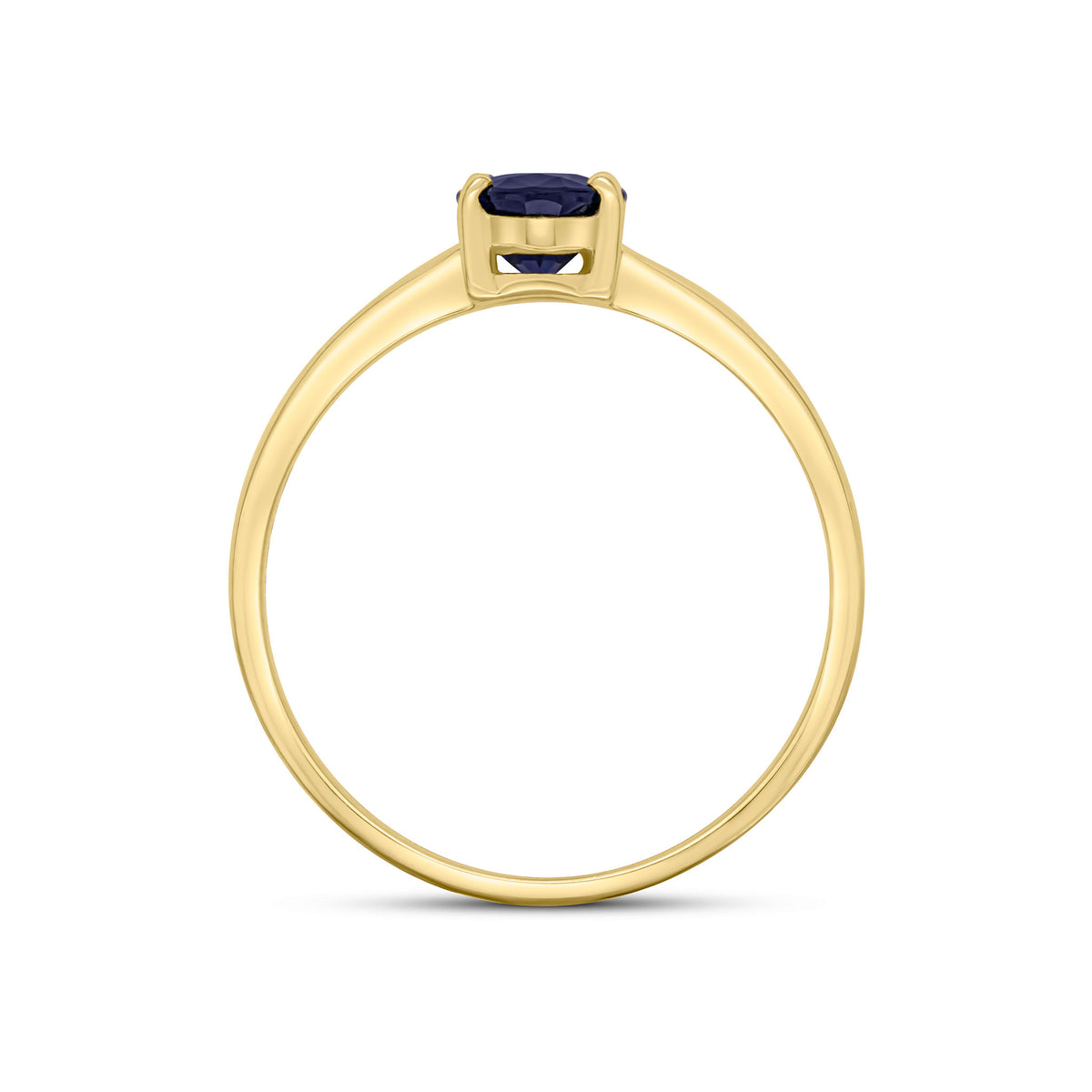 9ct Yellow Gold Oval Natural Gemstone Claw Single Stone Ring - 7x5mm
