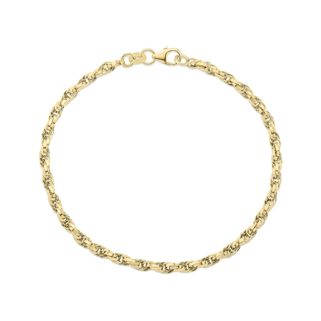 9ct Yellow Gold Rope Bracelet