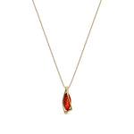 Gold Plated Sterling Silver Natural Baltic Amber Angular Marquise Pendant
