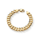 Gold plated sterling silver 11mm mens curb bracelet 8.5 inch - top