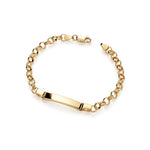 Gold plated sterling silver ID belcher bracelet 7.5 inch - top