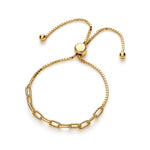 Gold plated sterling silver adjustable paperclip bracelet - top