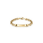 Gold plated sterling silver baby child ID belcher bracelet 6.5 inch - front