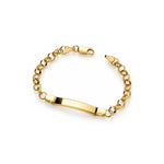 Gold plated sterling silver baby child ID belcher bracelet 6.5 inch - top