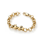 Gold plated sterling silver child boxing glove bracelet - top