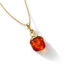 Gold Plated Sterling Silver Natural Baltic Amber Celtic Drop Pendant