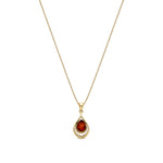 Gold Plated Sterling Silver Natural Baltic Amber Layered Teardrop Pendant