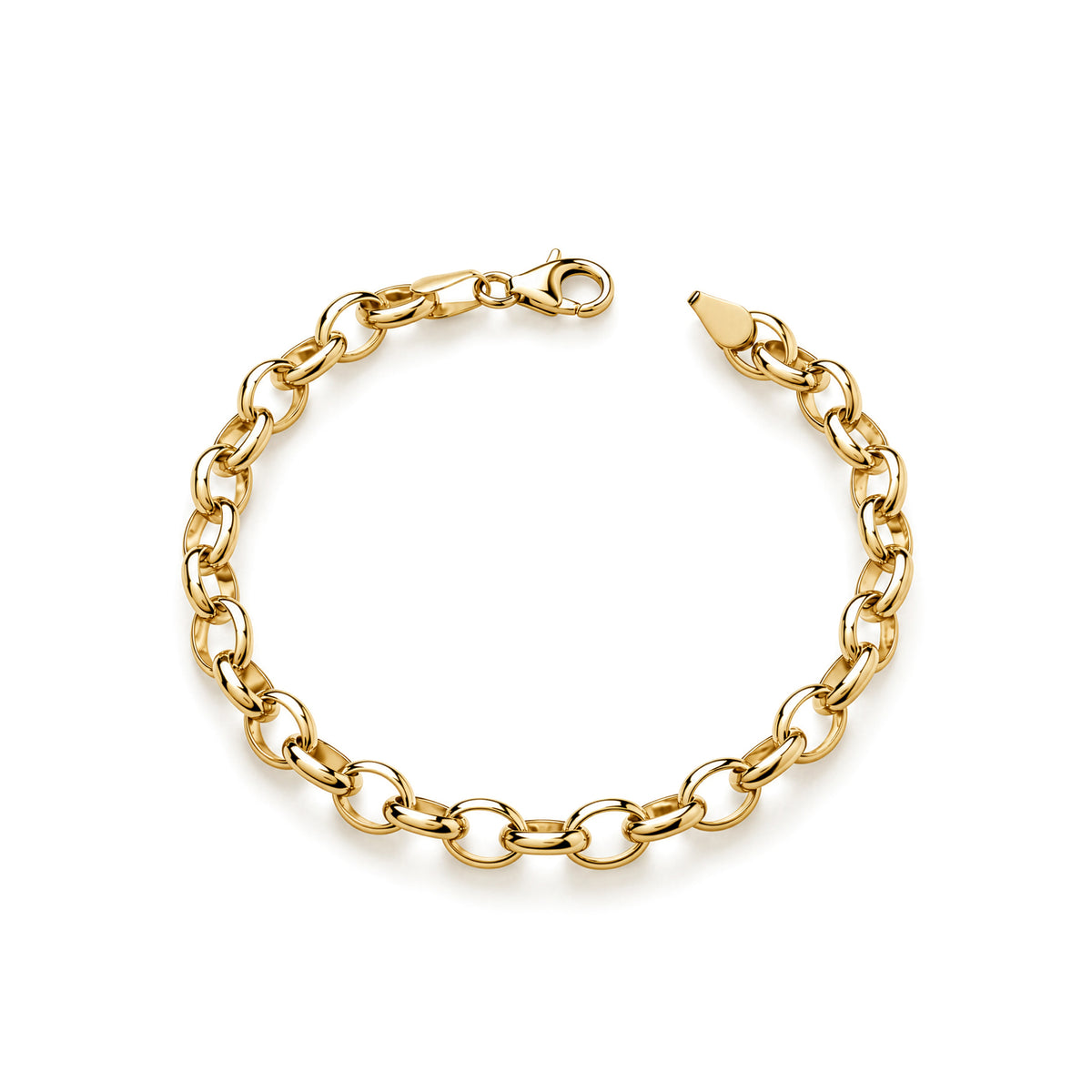 Gold-Plated Sterling Silver Oval Belcher Bracelet