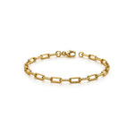 Gold plated sterling silver paperclip bracelet 7.5 inch - front