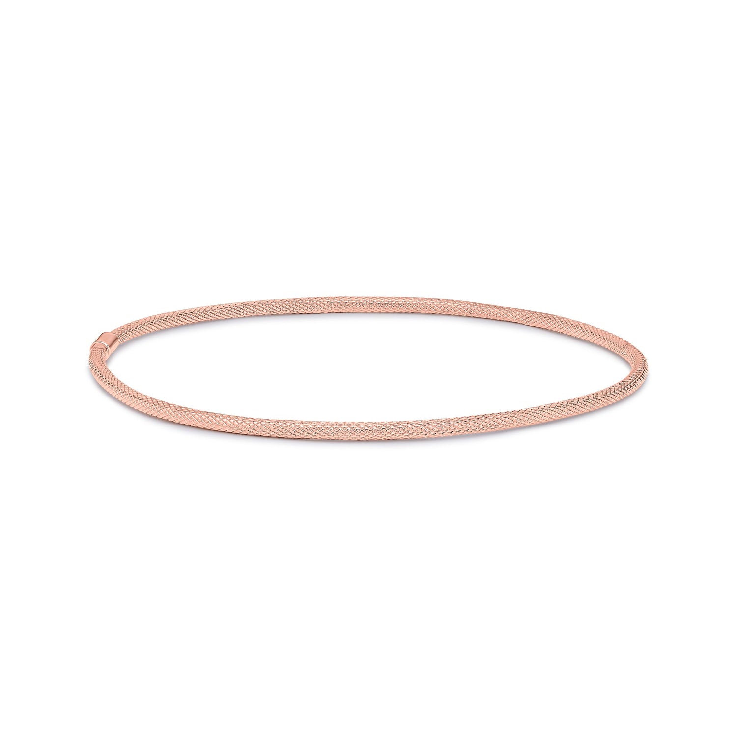 9ct Rose Gold Textured Mesh Bangle