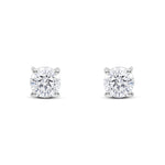 9ct White Gold Round Cubic Zirconia CZ Claw Set Stud Earrings — 6mm