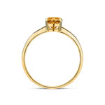 9ct Yellow Gold Oval Natural Citrine Claw Single Stone Ring — 7x5mm