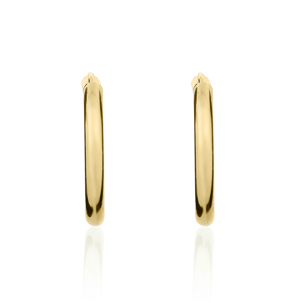 9ct Yellow Gold Polished Round Hinged Hoop Earrings — 20mm