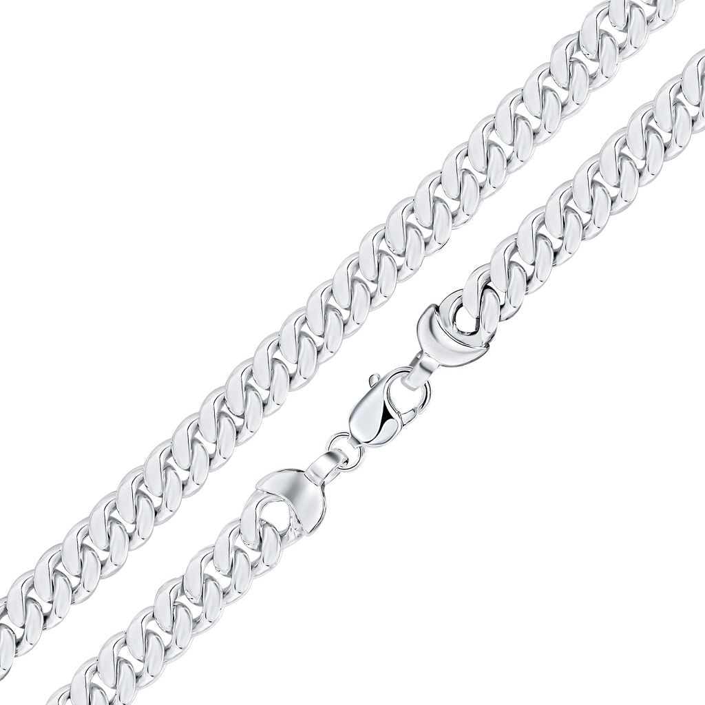 Sterling Silver 10mm Curb Link Bracelet with Lobster Clasp